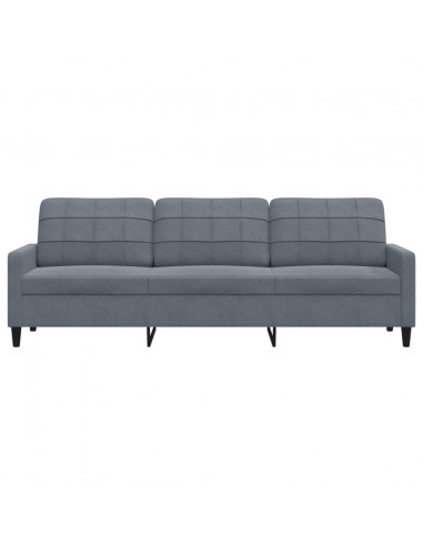 Divano a 3 Posti Grigio Scuro 210 cm in Velluto