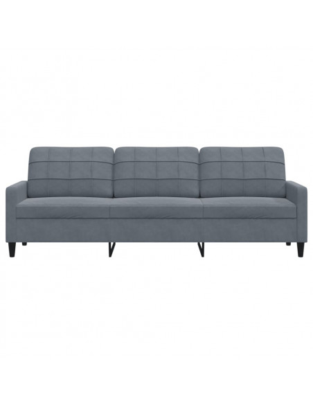 Divano a 3 Posti Grigio Scuro 210 cm in Velluto