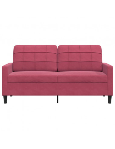 Divano a 2 Posti Rosso Vino 140 cm in Velluto