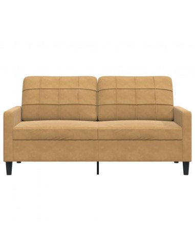 Divano a 2 Posti Marrone 140 cm in Velluto