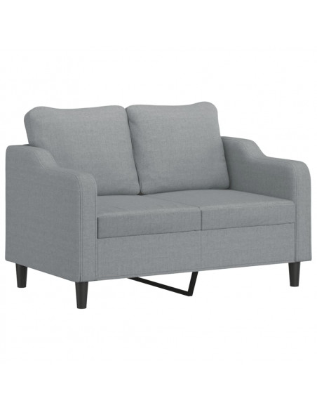 Set Divani 3 pz con Cuscini Grigio Chiaro in Tessuto