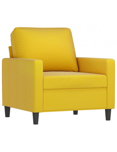 Set di Divani 3 pz con Cuscini Giallo in Velluto