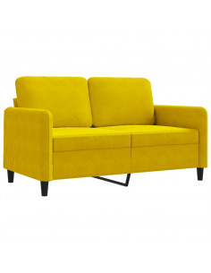 Divano a 2 Posti giallo 120 cm in Velluto 2