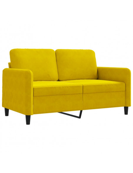 Divano a 2 Posti giallo 120 cm in Velluto