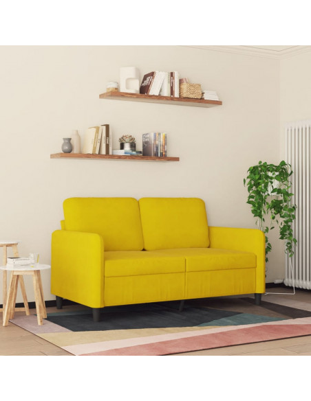 Divano a 2 Posti giallo 120 cm in Velluto