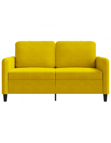 Divano a 2 Posti giallo 120 cm in Velluto