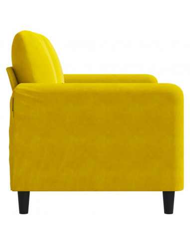 Divano a 2 Posti giallo 120 cm in Velluto