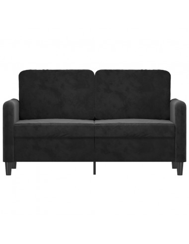 Divano a 2 Posti Nero 120 cm in Velluto