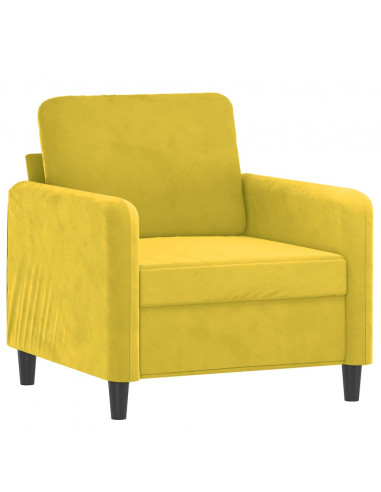 Set di Divani 3 pz Giallo in Velluto