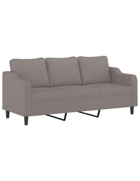 Set Divani 2 pz con Cuscini Tortora in Tessuto