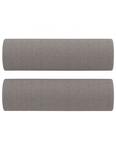 Set Divani 2 pz con Cuscini Tortora in Tessuto