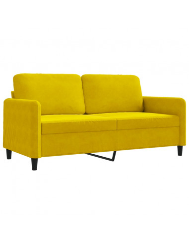 Divano a 2 Posti giallo 140 cm in Velluto