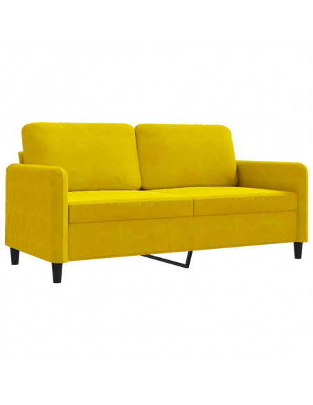 Divano a 2 Posti giallo 140 cm in Velluto