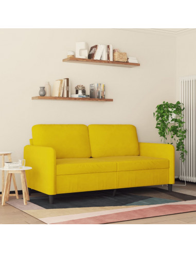 Divano a 2 Posti giallo 140 cm in Velluto