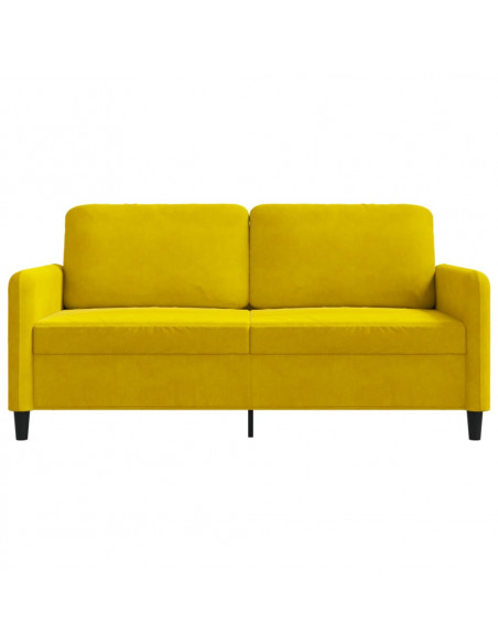 Divano a 2 Posti giallo 140 cm in Velluto