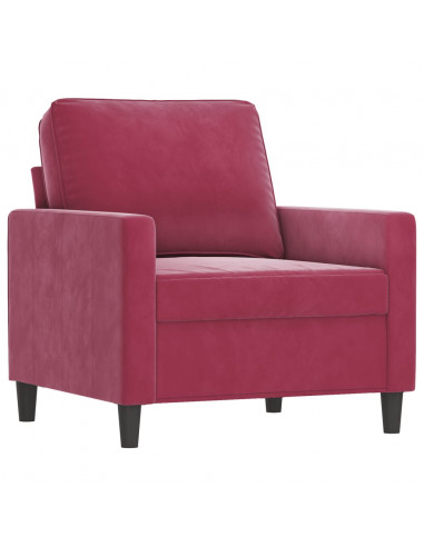 Set di Divani 4 pz con Cuscini Rosso Vino in Velluto