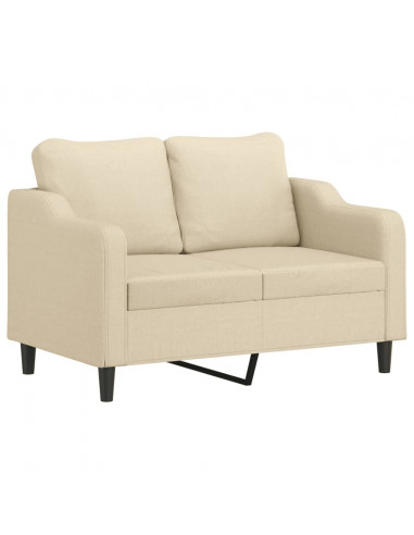 Set Divani 3 pz con Cuscini Crema in Tessuto