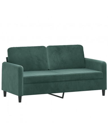 Set di Divani 3 pz Verde Scuro in Velluto