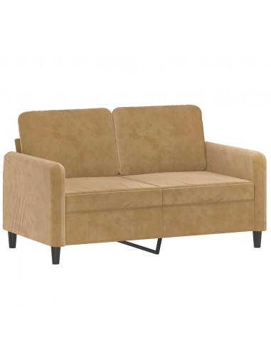 Set di Divani 3 pz con Cuscini Marrone in Velluto