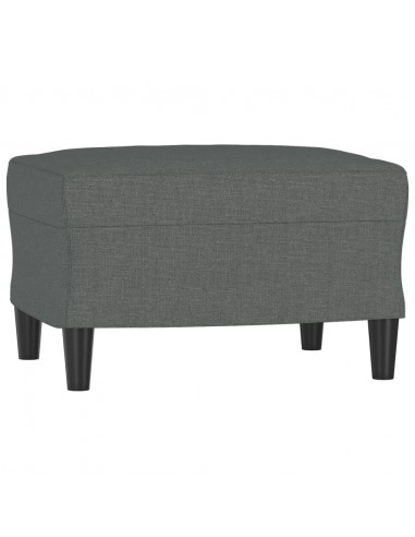Poltrona con Poggiapiedi Grigio Scuro 60 cm in Tessuto