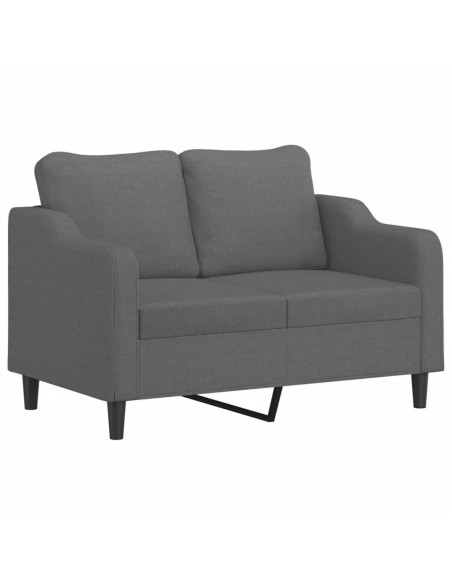 Set di Divani 4 pz con Cuscini Grigio Scuro in Tessuto