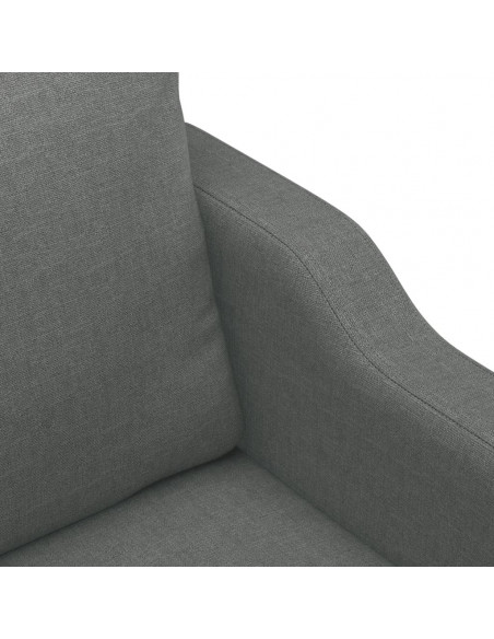 Set di Divani 4 pz con Cuscini Grigio Scuro in Tessuto