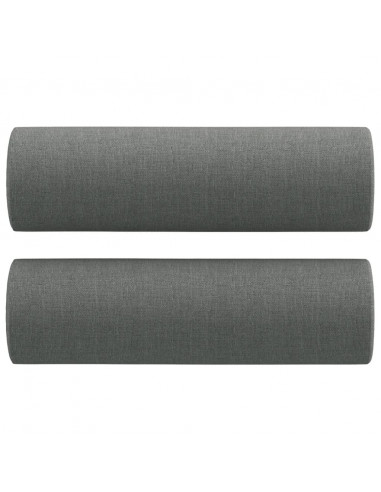 Set di Divani 4 pz con Cuscini Grigio Scuro in Tessuto