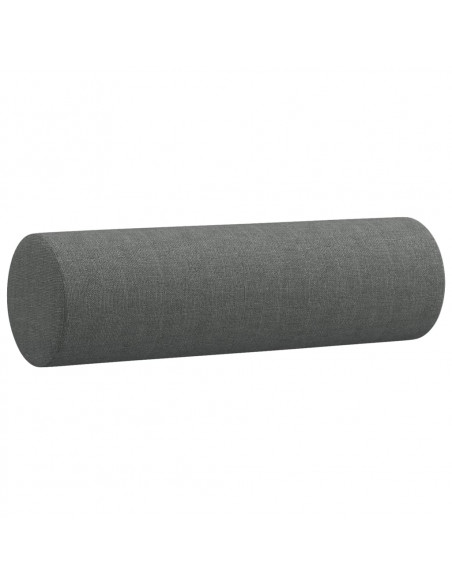 Set di Divani 4 pz con Cuscini Grigio Scuro in Tessuto