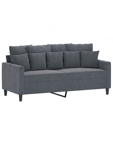 Divano a 2 Posti grigio scuro140 cm in Velluto