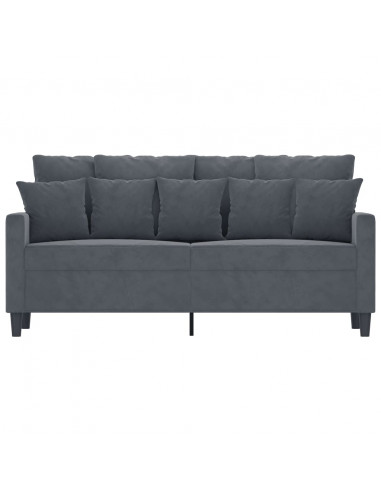 Divano a 2 Posti grigio scuro140 cm in Velluto