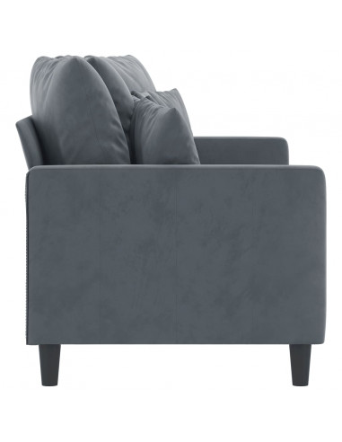 Divano a 2 Posti grigio scuro140 cm in Velluto