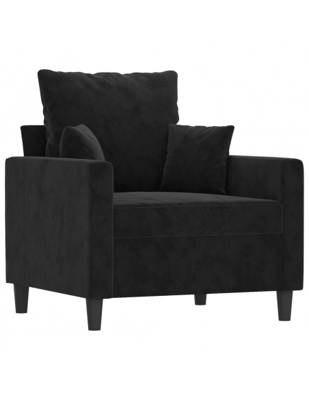 Poltrona Nero 60 cm Velluto