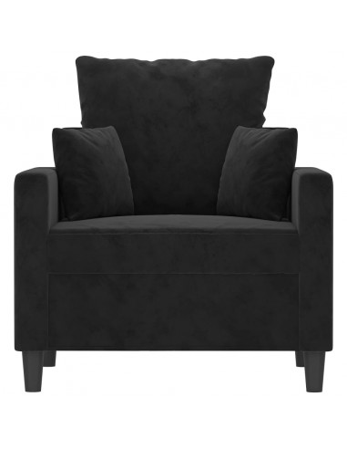 Poltrona Nero 60 cm Velluto