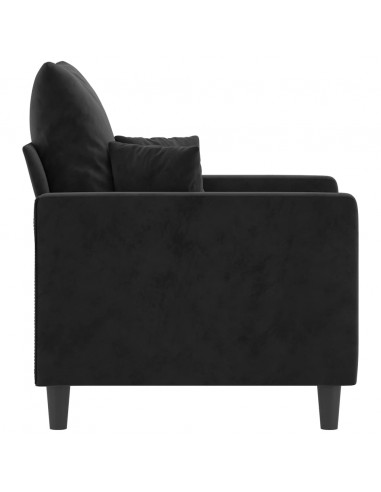 Poltrona Nero 60 cm Velluto