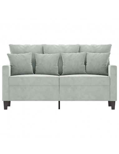 Divano a 2 Posti Grigio Chiaro 120 cm in Velluto