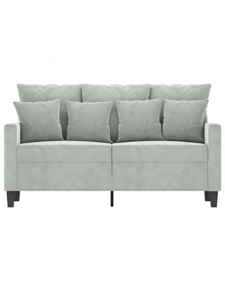 Divano a 2 Posti Grigio Chiaro 120 cm in Velluto
