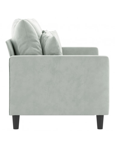 Divano a 2 Posti Grigio Chiaro 120 cm in Velluto