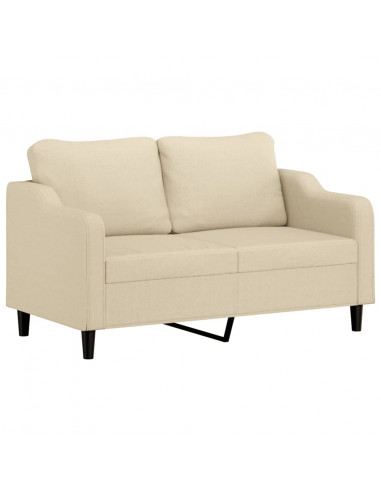 Set di Divani 2 pz con Cuscini Crema in Tessuto