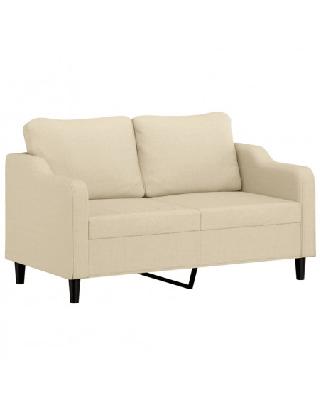 Set di Divani 2 pz con Cuscini Crema in Tessuto