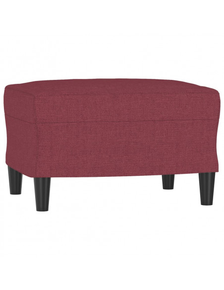 Poltrona con Poggiapiedi Rosso Vino 60 cm in Tessuto