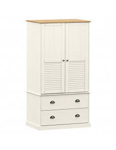 Armadio VIGO 90x55x176 cm in Legno Massello di Pino Bianco 2
