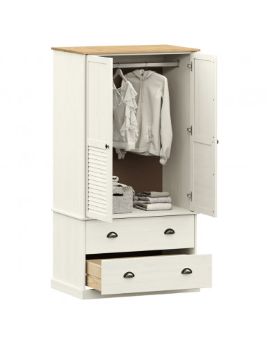 Armadio VIGO 90x55x176 cm in Legno Massello di Pino Bianco