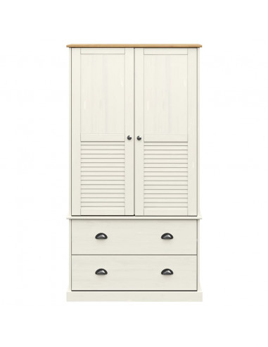 Armadio VIGO 90x55x176 cm in Legno Massello di Pino Bianco