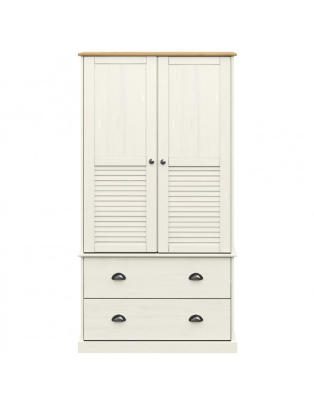 Armadio VIGO 90x55x176 cm in Legno Massello di Pino Bianco