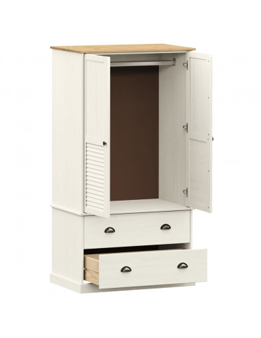 Armadio VIGO 90x55x176 cm in Legno Massello di Pino Bianco