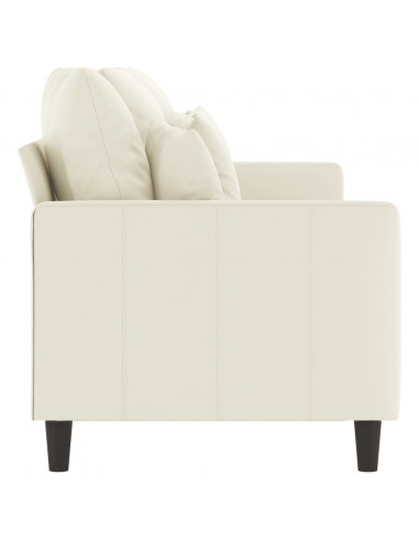 Divano a 3 Posti Crema 180 cm in Velluto