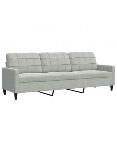 Set di Divani 2 pz con Cuscini e Rinforzi Grigio Chiaro Velluto