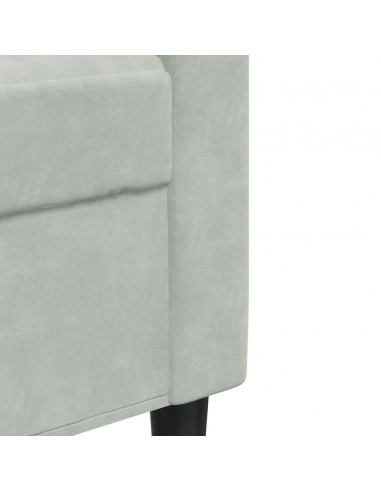 Set di Divani 3 pz con Cuscini e Rinforzi Grigio Chiaro Velluto
