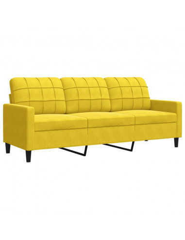 Set di Divani 3 pz con Cuscini giallo in Velluto