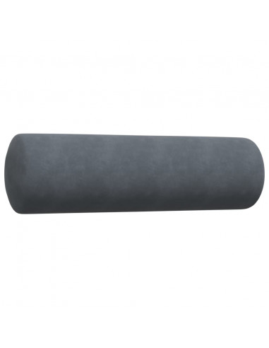 Set di Divani 4 pz con Cuscini e Rinforzi Grigio Scuro Velluto